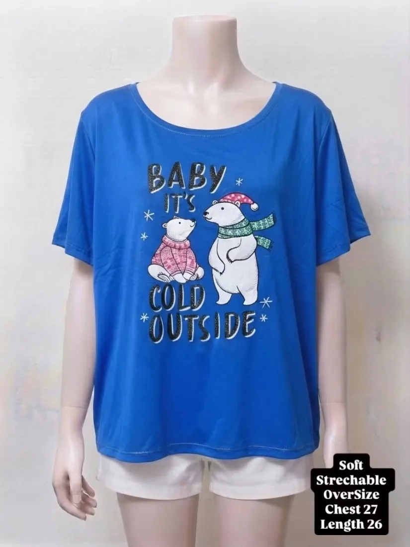 Polar Bear Graphic Blue Tee