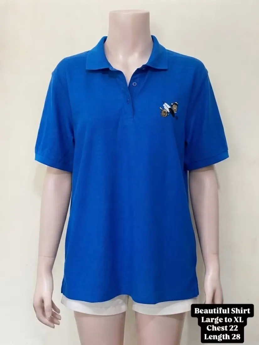Royal Blue Embroidered Polo