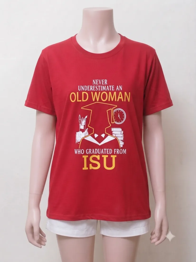 Red Slogan Print Graduation T-Shirt
