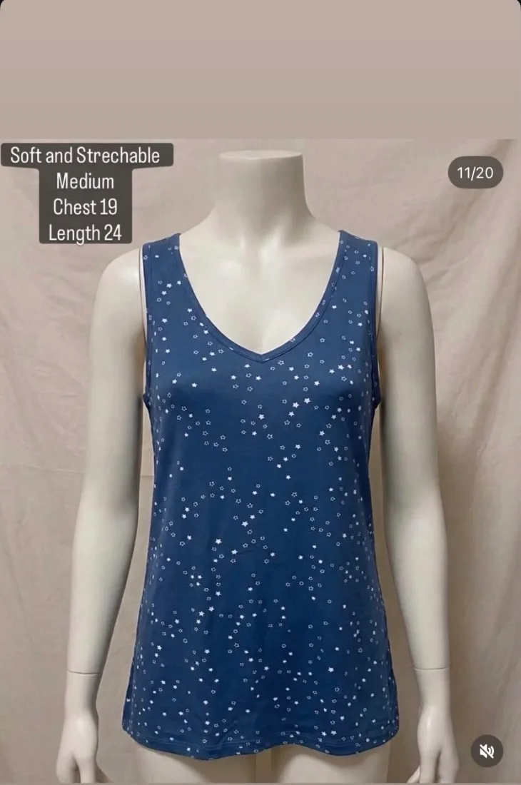 Blue Star-Print Tank Top
