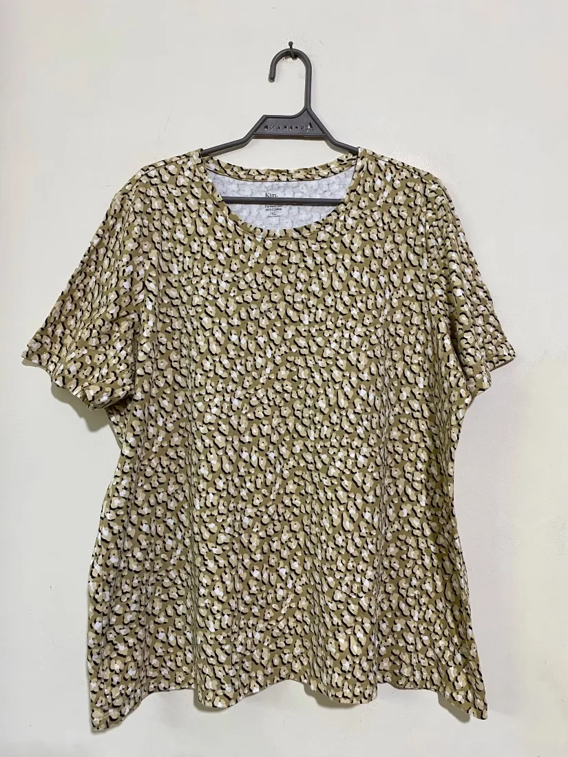 Beige Leopard Print Cotton Tee — photo 2 of 2