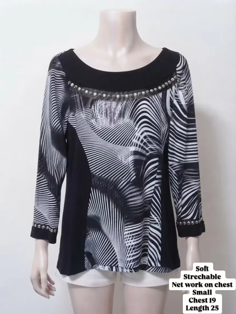 Zebra Wave Studded Top