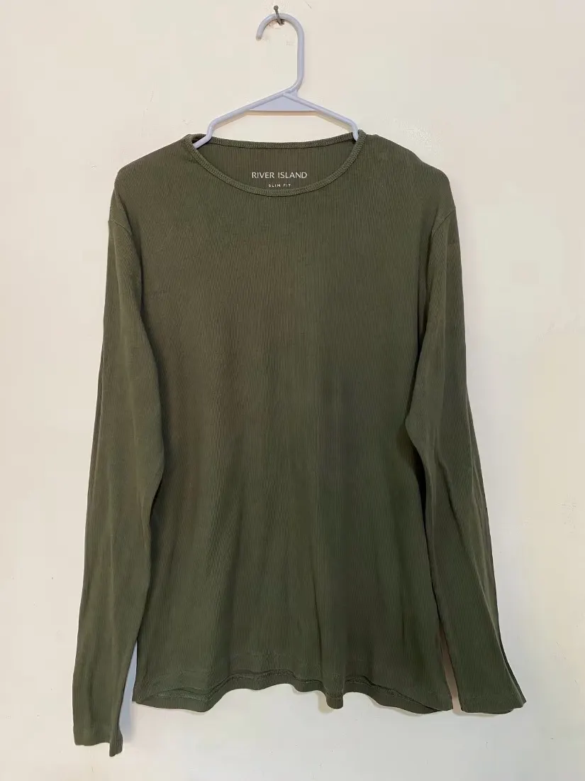 Olive Ribbed Long-Sleeve Tee — photo 2 of 2