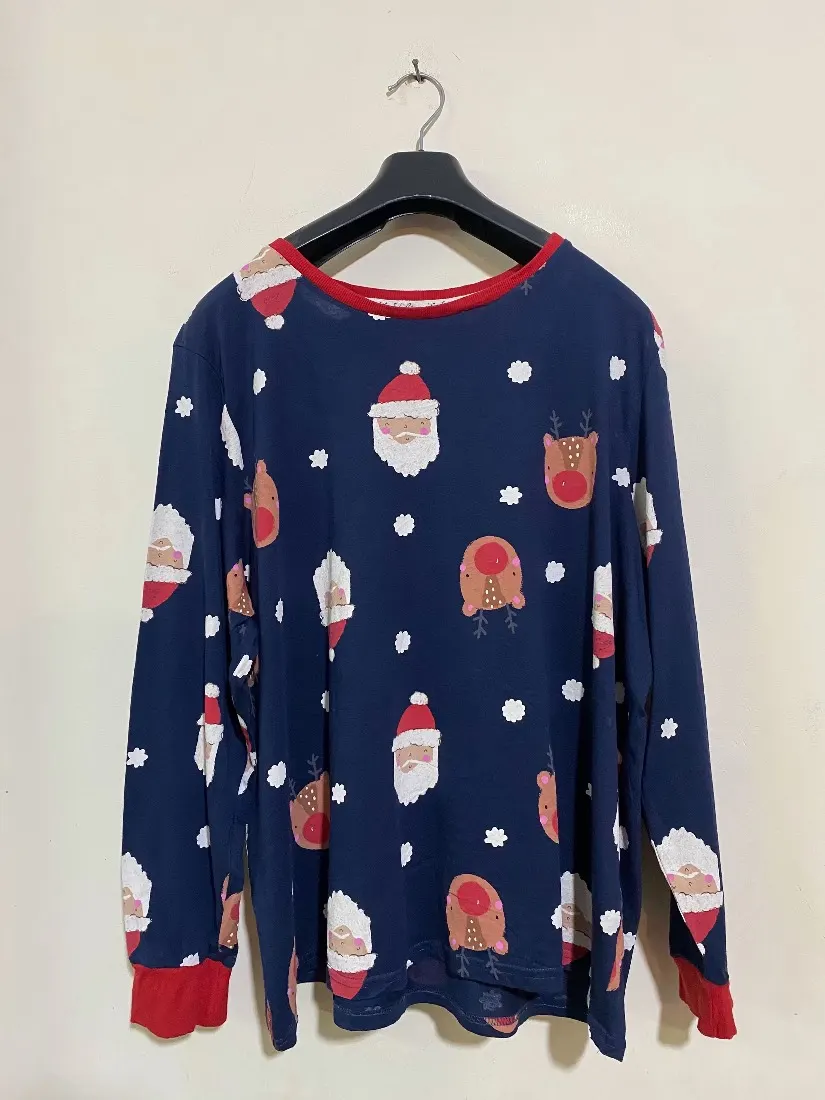 Navy Santa & Reindeer Sleep Tee — photo 2 of 2