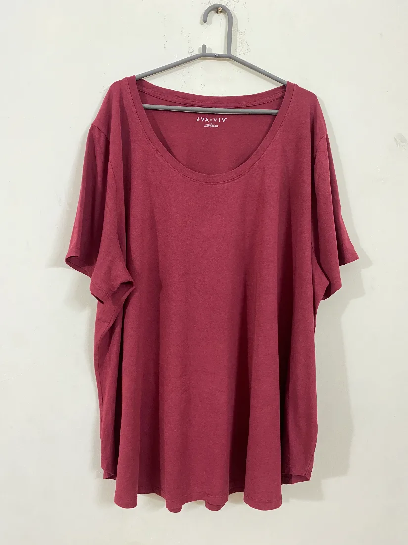 Stylish Maroon Solid Scoop-Neck Stretchable Tshirt for Women  — photo 2 of 2