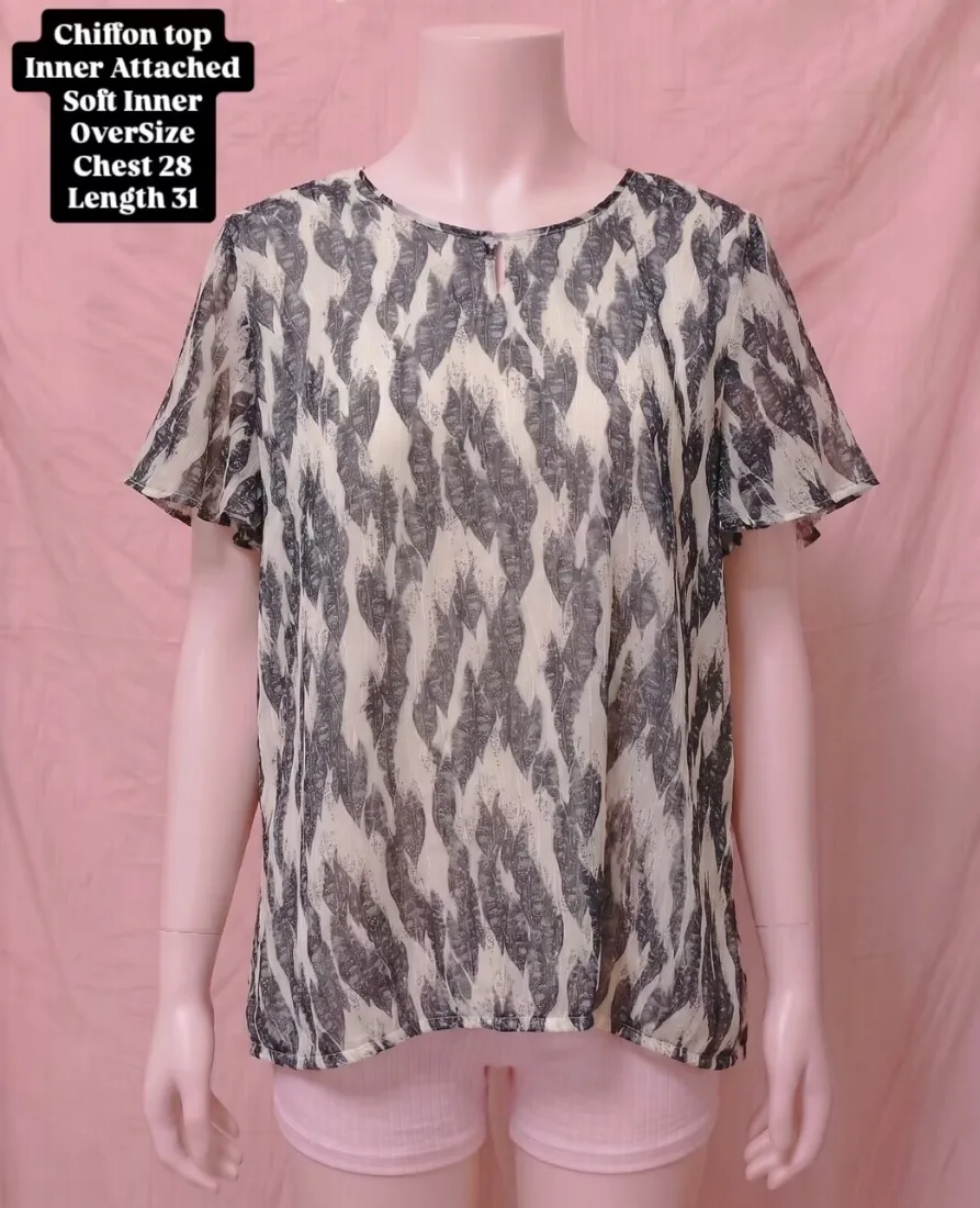 Feather Glow Chiffon Top
