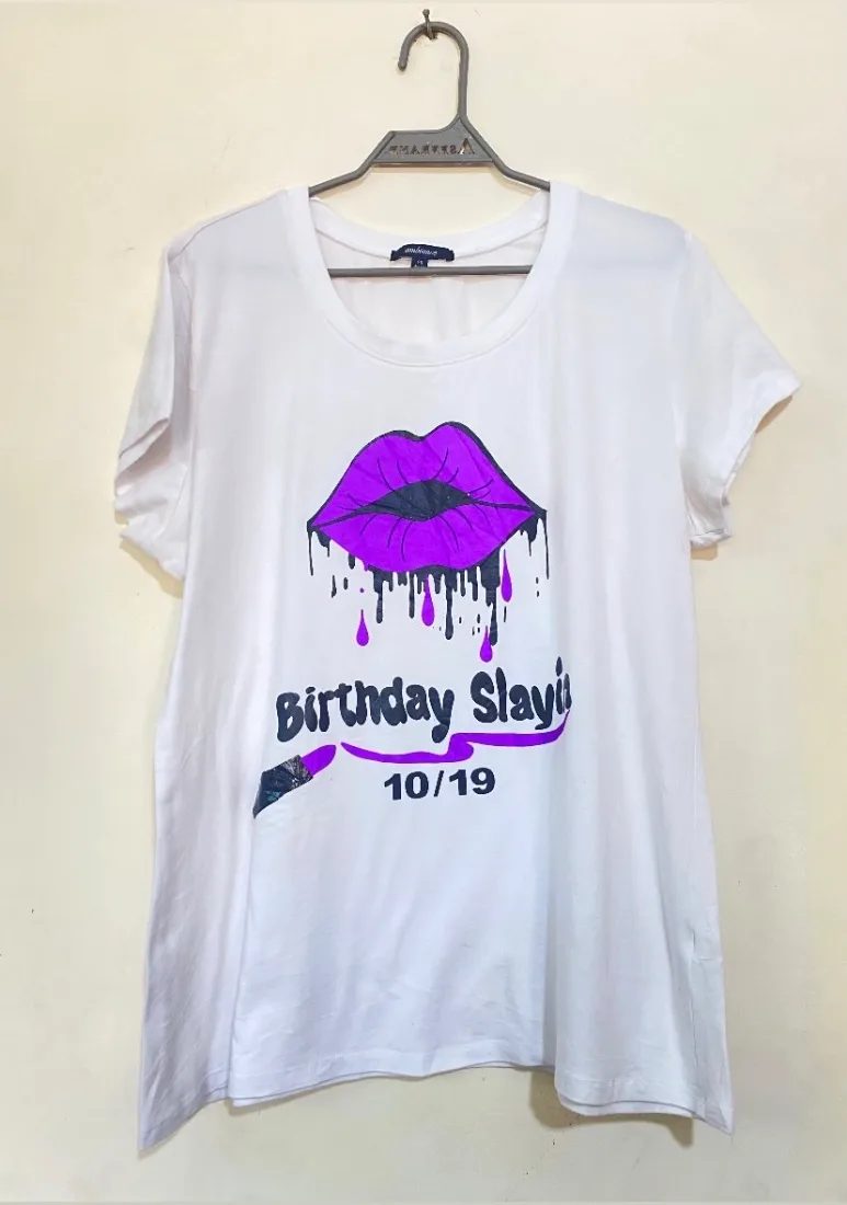 White Birthday Slayin Graphic T-Shirt — photo 2 of 2