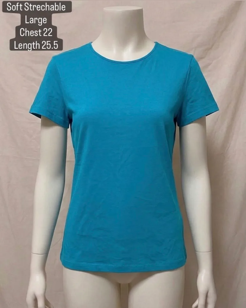 Teal Blue Solid T-Shirt