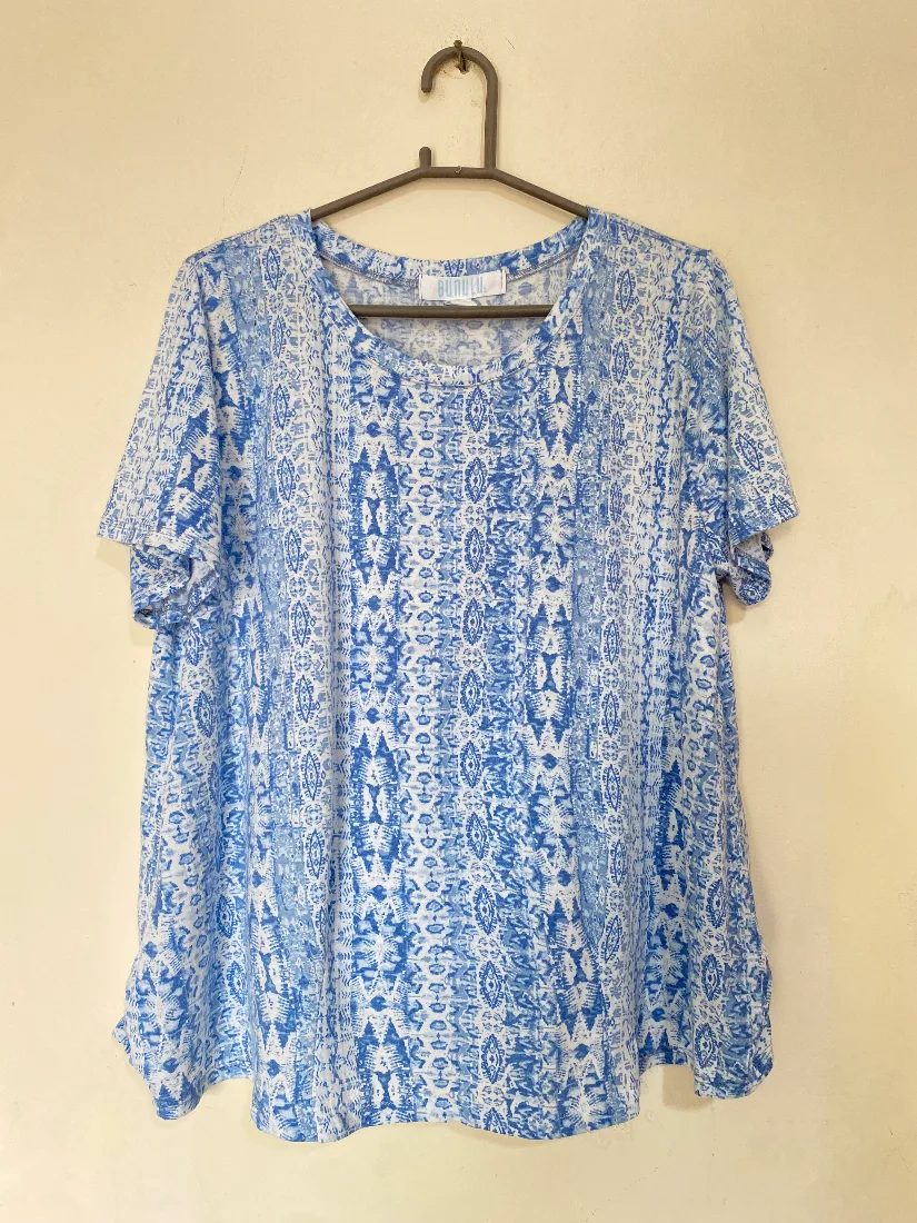 Blue Boho Printed Tee — photo 2 of 2