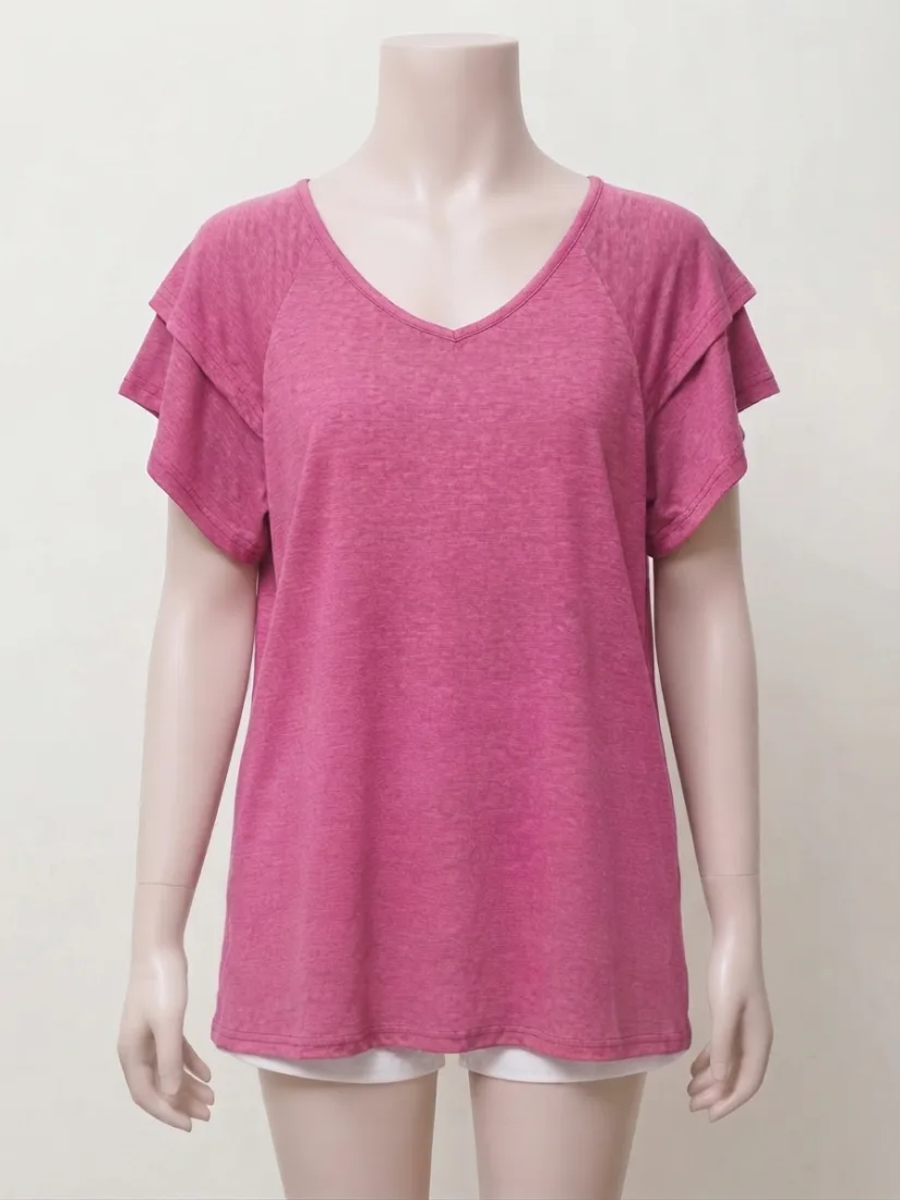 Layered Ruffle Sleeve Tee
