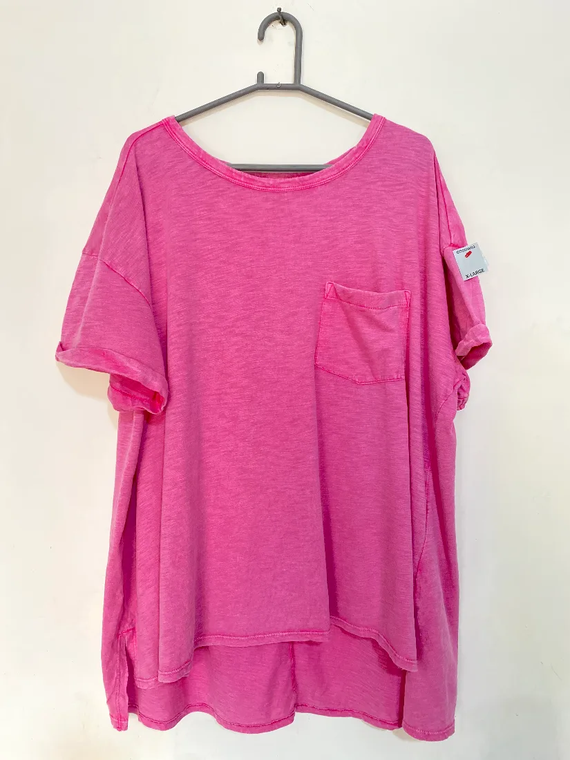 Wash Effect Pink Drop Shoulder Shirt — photo 2 of 2