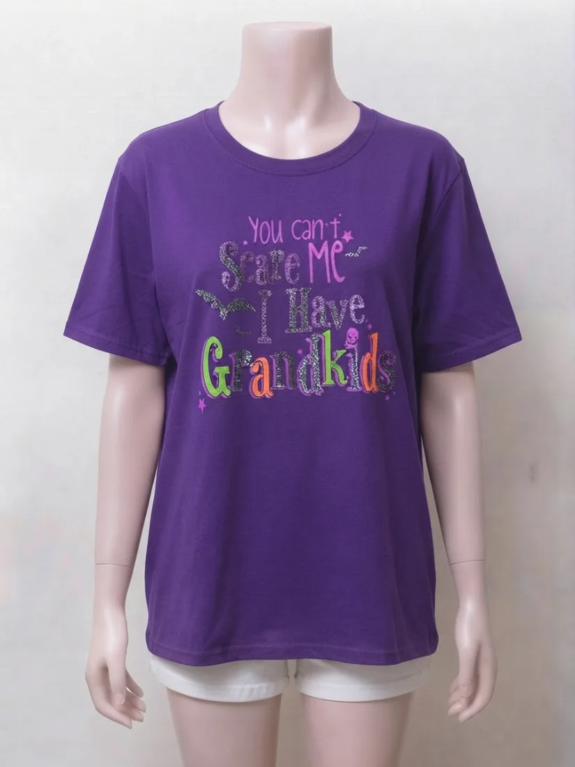 Funny Quote Graphic Oversized Purple T-Shirt — photo 1 of 2