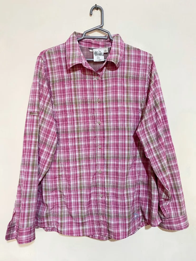 Pink & Olive Plaid Button-Down Shirt — photo 2 of 2