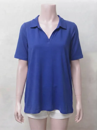 Royal Blue Soft Collared T.Shirt for Women   