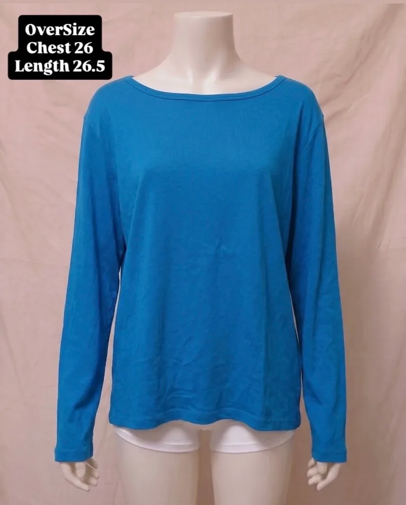 Royal Blue Full Sleeves Cotton T-Shirt