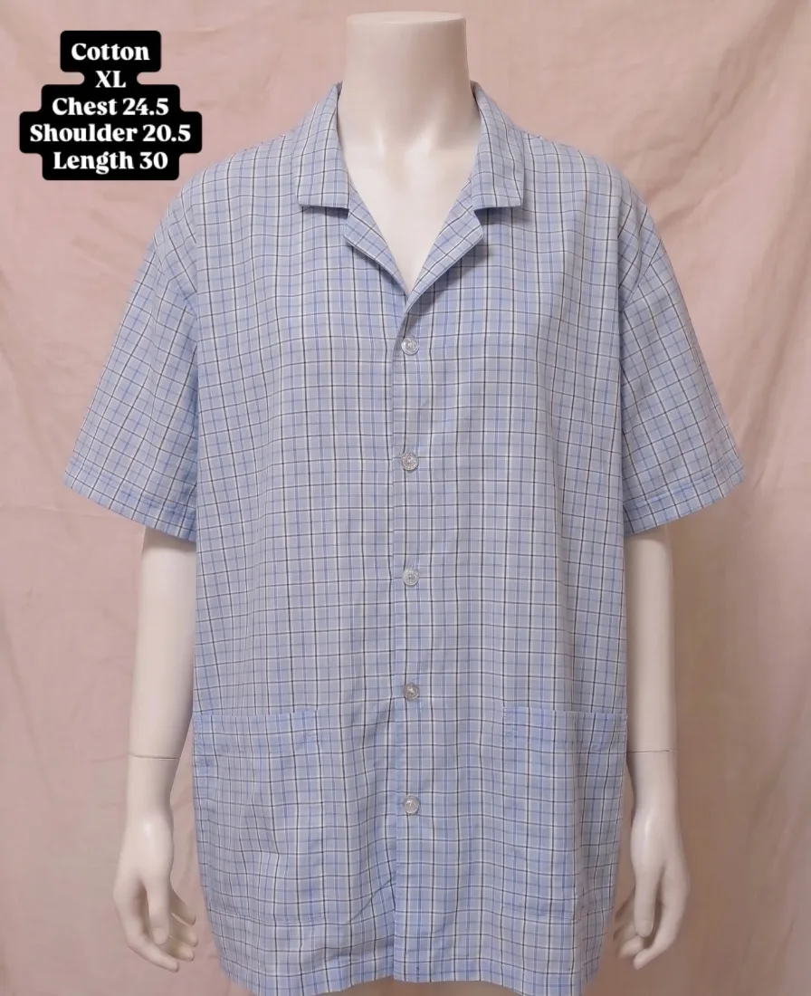 Light Blue Check Front Pocket Button-Down Shirt