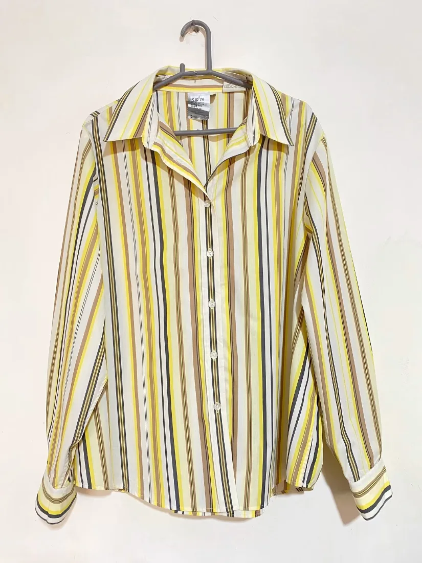 Yellow Vertical Stripe Button-Down Shirt — photo 2 of 2