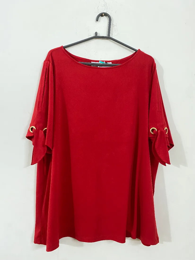 Red Top with Tied Sleeves for Women — photo 2 of 2
