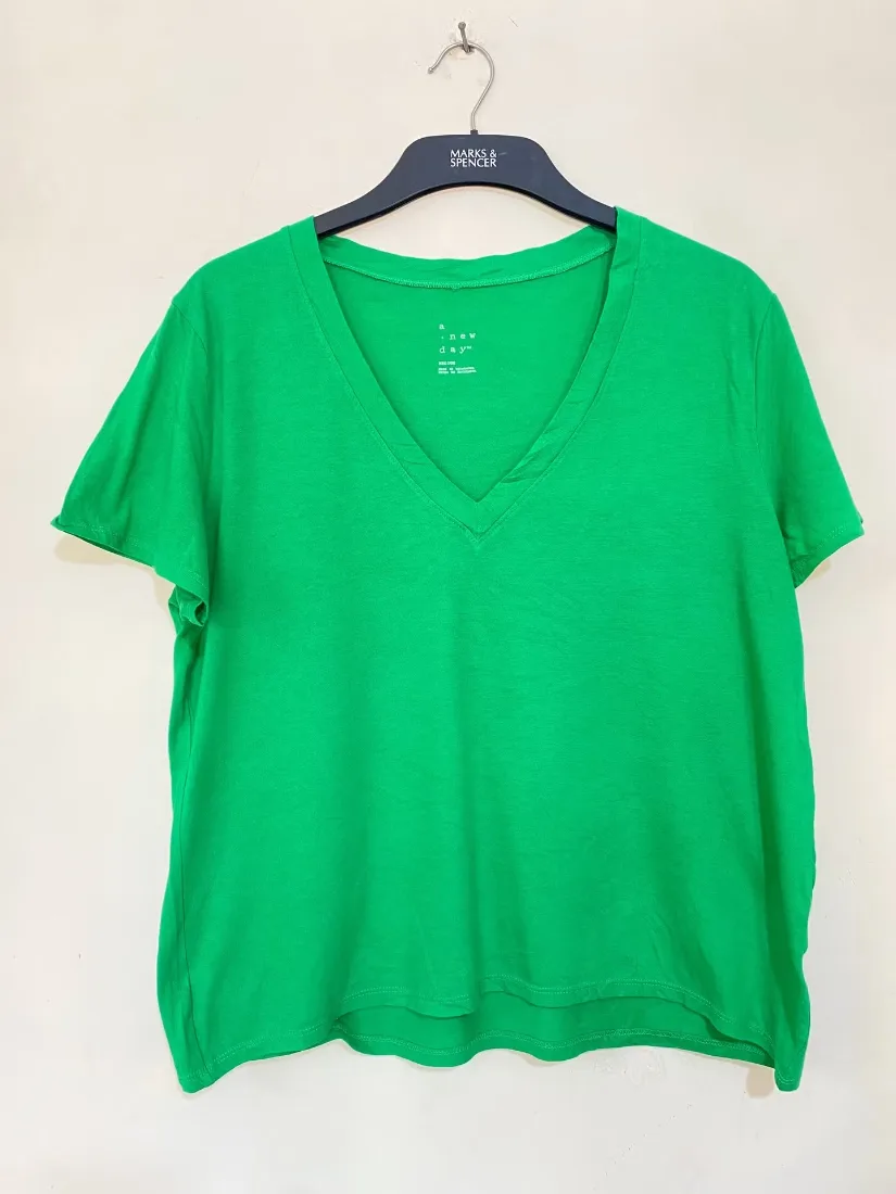 Kelly Green V-Neck Tee — photo 2 of 2