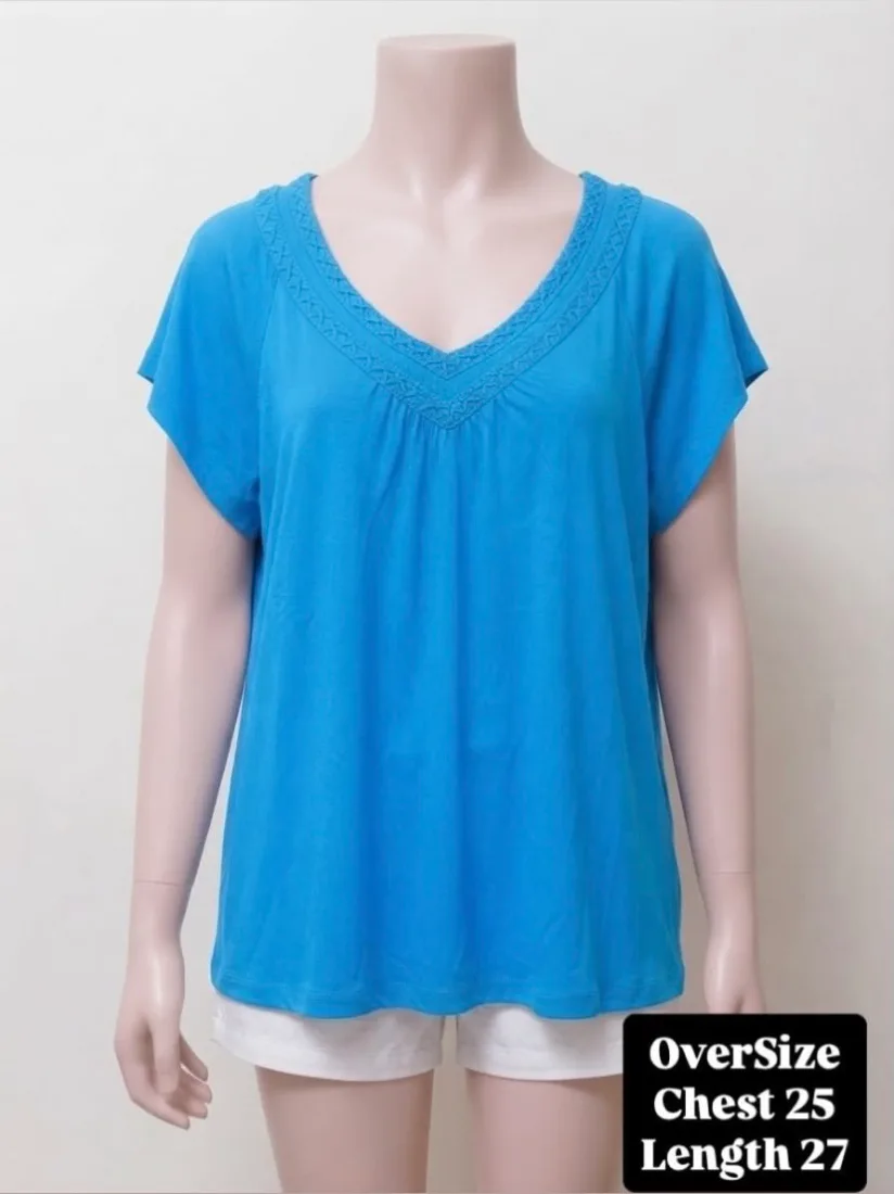 Royal Blue V-Neck Summer Top