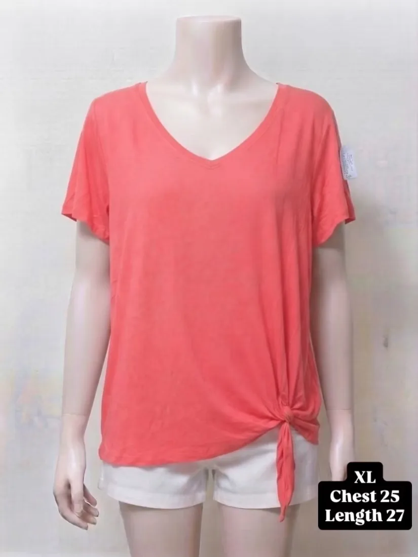 Bright pink Side Knot Tee