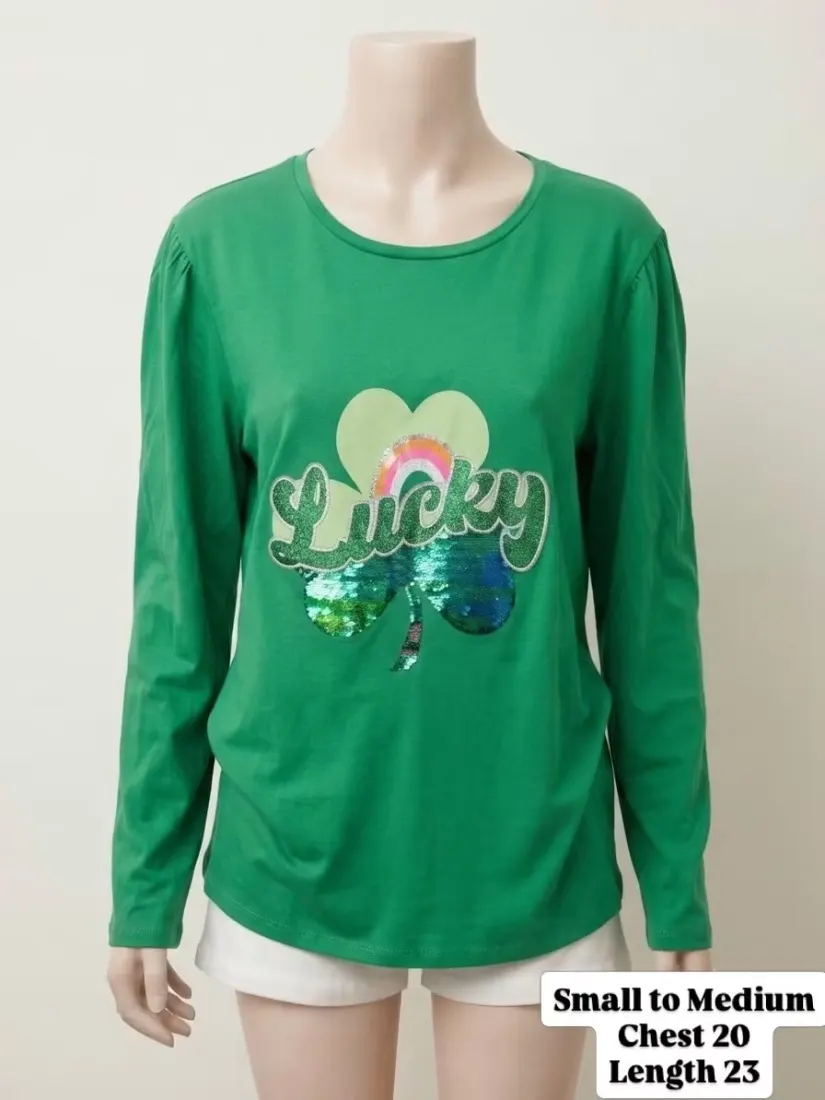 Lucky Clover Sequin Tee