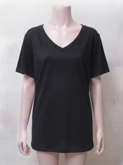 Essential Black V-Neck Casual Tee