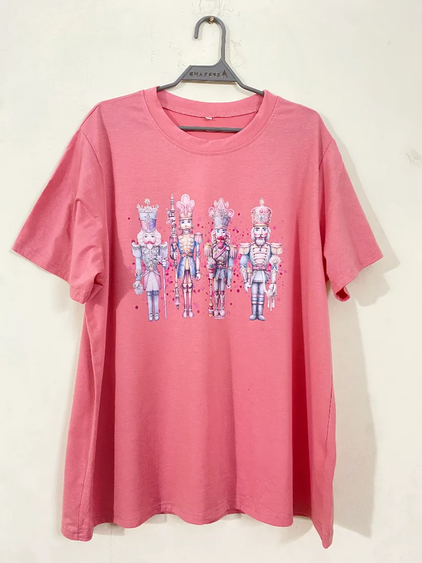 Stylish Pink Nutcracker Graphic Print T-Shirt for Women — photo 2 of 2