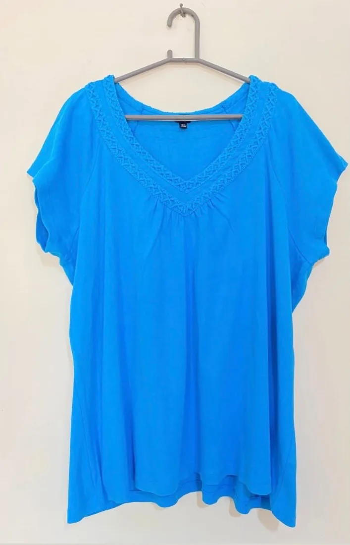 Royal Blue V-Neck Summer Top — photo 2 of 2
