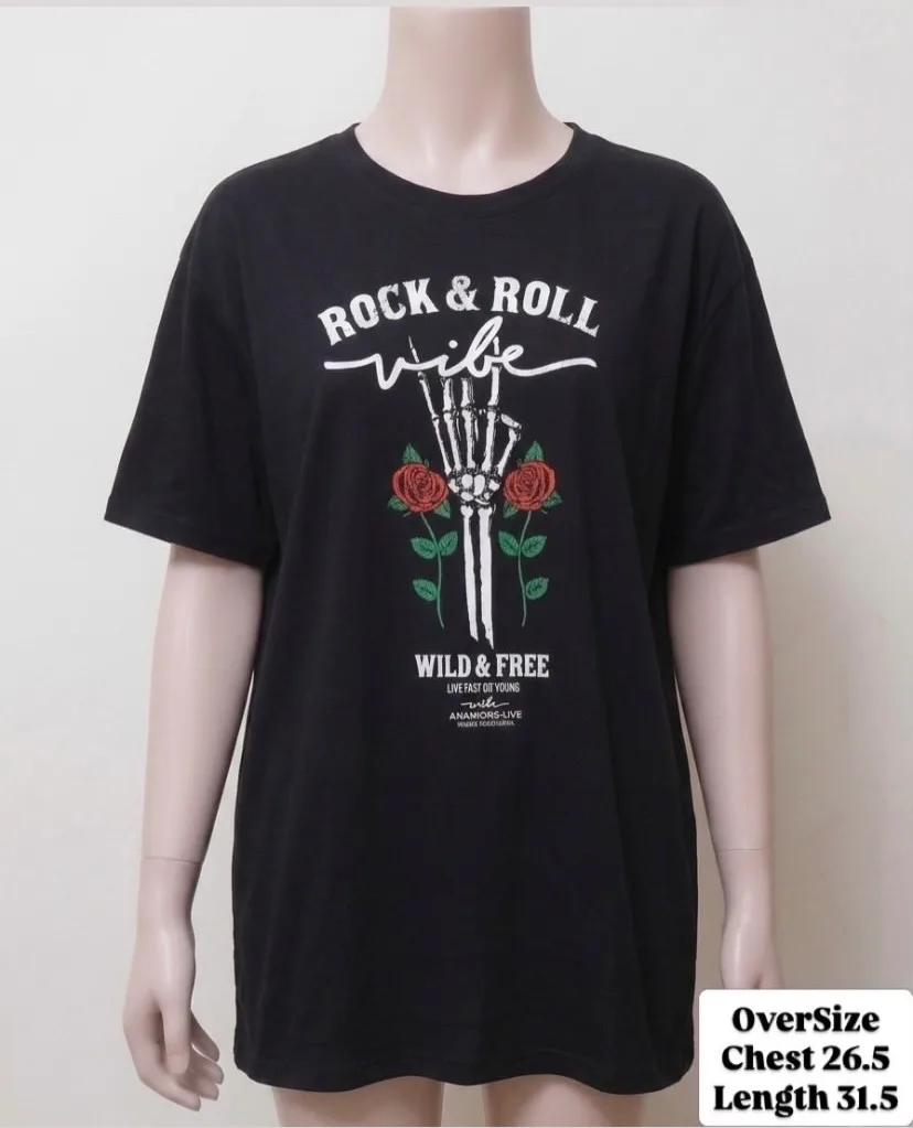 Black Graphic Printed Oversized T-Shirt